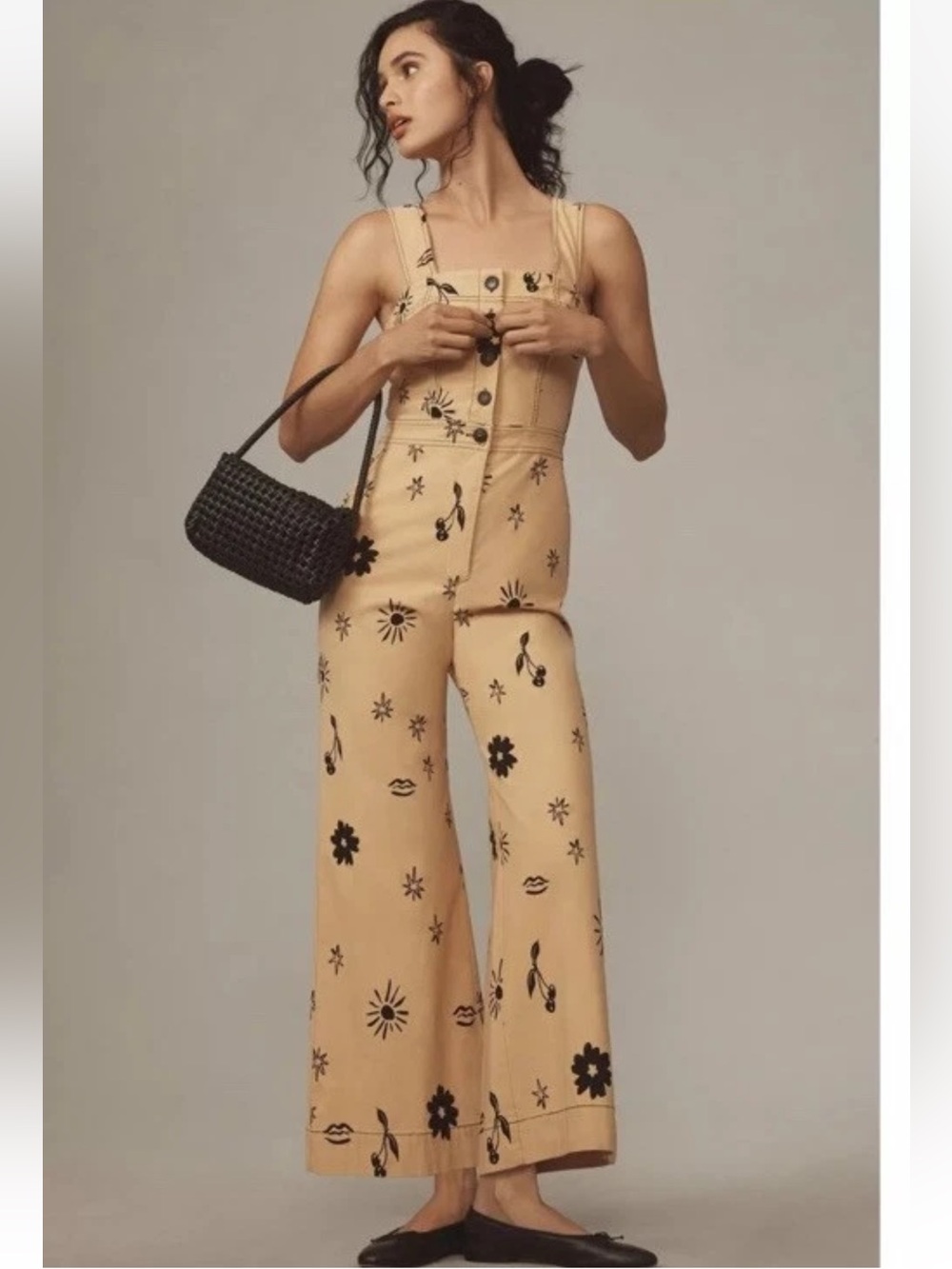 Anthropologie Maeve The Portside Button-Front Jumpsuit Size 4 Petite Colette